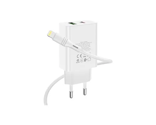 Зарядное устройство BOROFONE BA56A Lavida PD20W+QC3.0 charger (Type-C to Lightning) White (BA56ACLW)