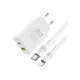 Зарядное устройство BOROFONE BA56A Lavida PD20W+QC3.0 charger (Type-C to Lightning) White (BA56ACLW)