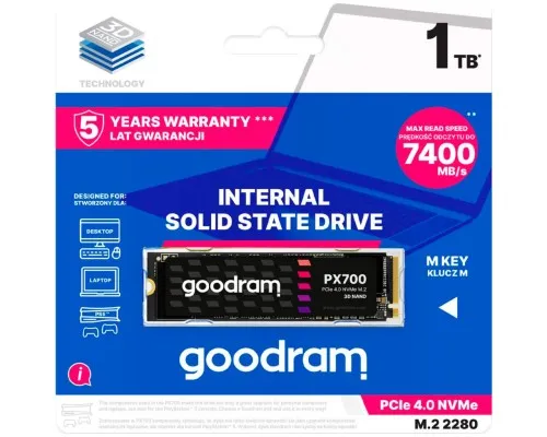 Накопичувач SSD M.2 2280 4TB Goodram (SSDPR-PX700-04T-80)