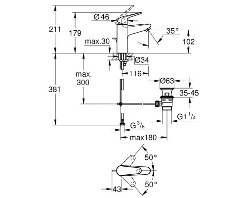 Смеситель Grohe M-Size Euroeco (24265001)