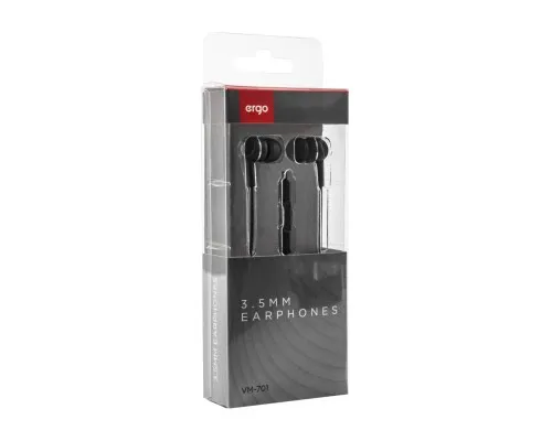 Навушники Ergo VM-701 3.5 мм Earphones Black (VM-701K)