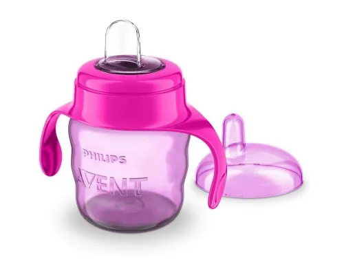 Поїльник-непроливайка Philips AVENT з мяким носиком 200 мл рожевий, 6 міс+ (SCF551/03)