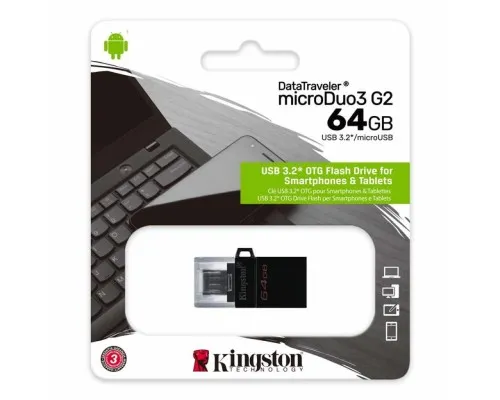 USB флеш накопичувач Kingston 64GB microDuo USB 3.2/microUSB (DTDUO3G2/64GB)