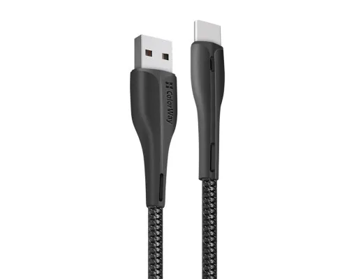 Дата кабель USB 2.0 AM to Type-C 1.0m led black ColorWay (CW-CBUC034-BK)