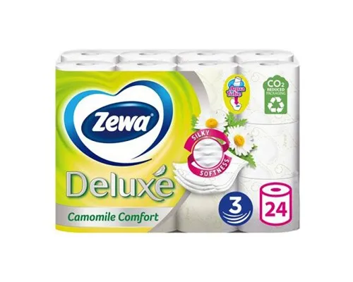 Туалетная бумага Zewa Deluxe Ромашка 3 слоя 24 рулона (7322541171722)