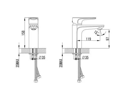 Смеситель Corso MAGGIORE BE-2A122C (9608000) (BE-2A122C)