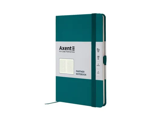 Книга записна Axent Partner, 125x195 мм, 96 аркушів, клітинка, малахіт (8201-31-A)