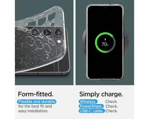 Чохол до мобільного телефона Spigen Samsung Galaxy S23 Liquid Crystal Glitter, Crystal Quartz (ACS05710)