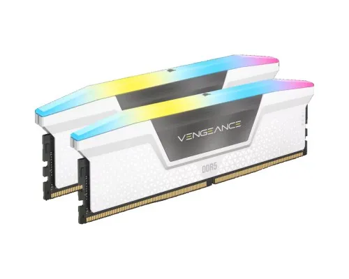 Модуль памяти для компьютера DDR5 64GB (2x32GB) 6000 MHz XMP 3.0 Vengeance RGB White Corsair (CMH64GX5M2B6000C40W)