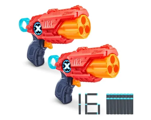 Іграшкова зброя Zuru X-Shot Red Набір швидкострільних бластерів EXCEL MK 3 Double (2 бластира, 3 банки, 16 патронів) (36432R)