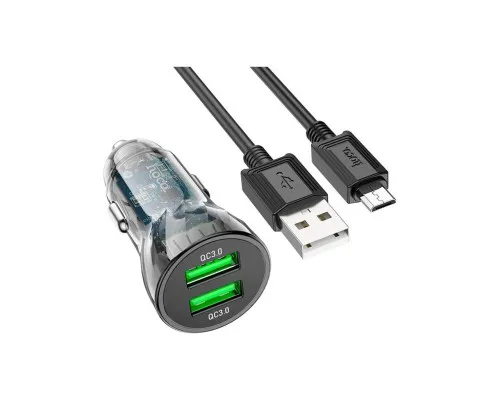 Зарядное устройство HOCO Z47 Transparent Discovery Edition 2xUSB Black (6931474782236)