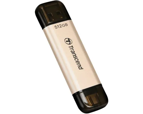 USB флеш накопичувач Transcend 512GB JetFlash 930C Gold-Black USB 3.2/Type-C (TS512GJF930C)