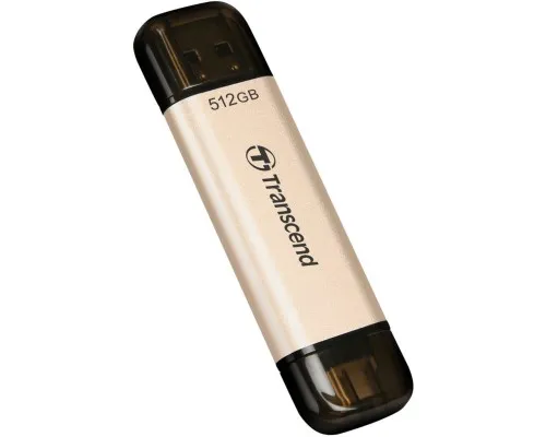 USB флеш накопитель Transcend 512GB JetFlash 930C Gold-Black USB 3.2/Type-C (TS512GJF930C)