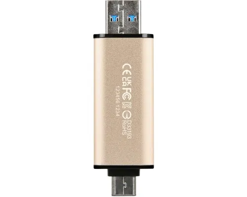 USB флеш накопитель Transcend 512GB JetFlash 930C Gold-Black USB 3.2/Type-C (TS512GJF930C)