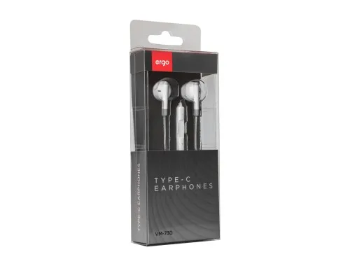 Наушники Ergo VM-730 Type-C Earphones White (VM-730W)