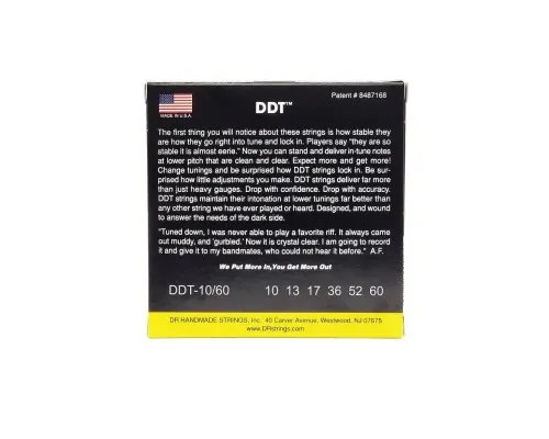 Струни для гітари DR Strings DDT Drop Down Tuning Electric - Big Heavier (10-60) (DDT-10/60)
