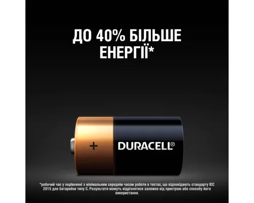 Батарейка Duracell C LR14 щелочная 2шт. в упаковке (5000394052529 / 81483545)