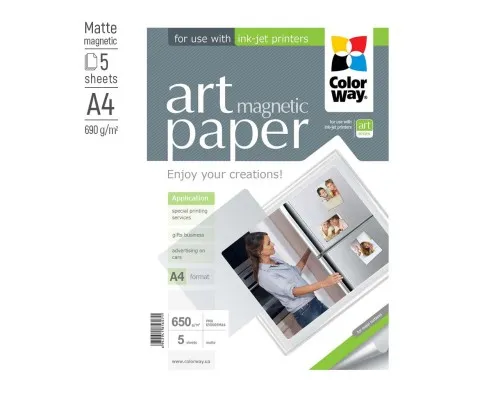 Фотопапір ColorWay A4 ART 650г matte, 5c (PMA650005MA4)