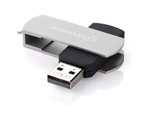 USB флеш накопичувач eXceleram 64GB P2 Series Silver/Black USB 2.0 (EXP2U2SIB64)