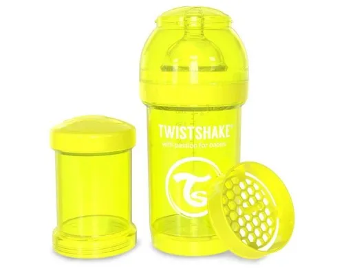 Бутылочка для кормления Twistshake антиколиковая 180 мл, желтая (24882)