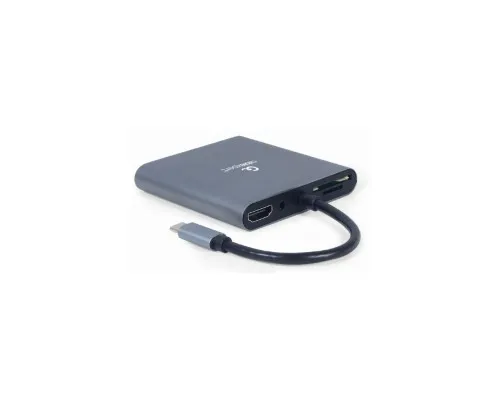 Концентратор Cablexpert USB-C 6-in-1 (Hub3.1/HDMI/VGA/PD/card-reader/audio) (A-CM-COMBO6-01)