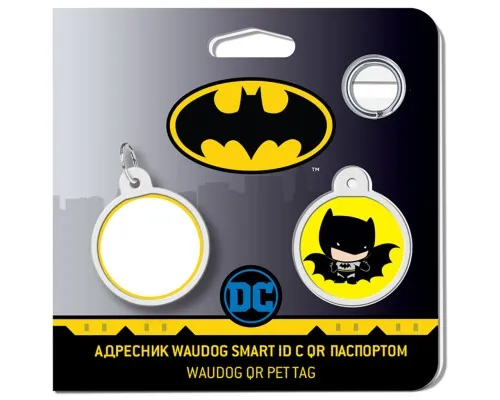 Адресник для тварин WAUDOG Smart ID з QR паспортом Бетмен мультик, коло 25 мм (0625-1004ru-eng)