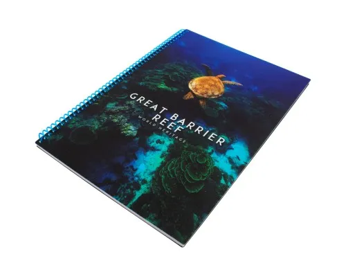 Блокнот Optima World: Reef А4 пластикова обкладинка, спіраль 80 аркушів, клітинка (O20846-23)