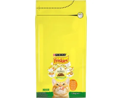 Сухий корм для кішок Purina Friskies Indoor з куркою та овочами 1.5 кг (7613031341887)