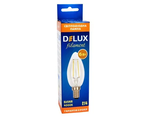 Лампочка Delux BL37B 6 Вт 4000K 220В E14 filament (90011684)