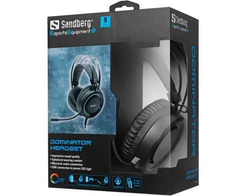 Навушники Sandberg Dominator Headset RGB Black (126-22)