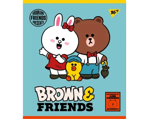 Тетрадь Yes А5 Line Friends 12 листов линия (766806)