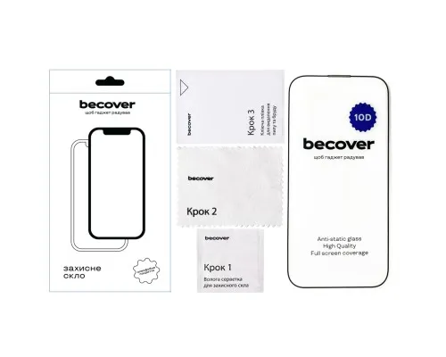 Стекло защитное BeCover Apple iPhone 14 Pro Max 10D Black (711328)