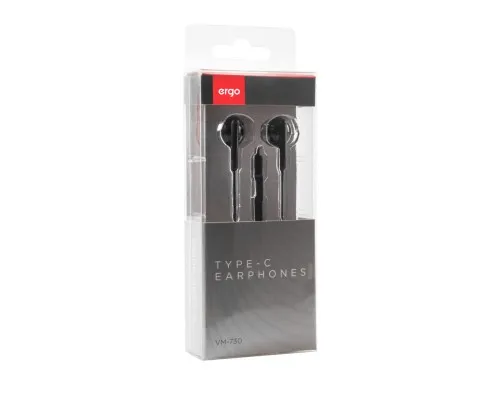 Навушники Ergo VM-730 Type-C Earphones Black (VM-730K)