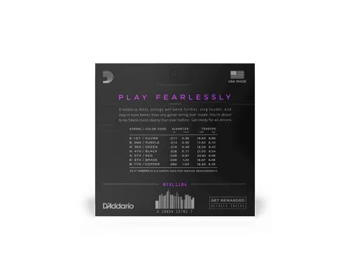 Струни для гітари D'Addario NYXL Medium 7-String (11-64) (NYXL1164)