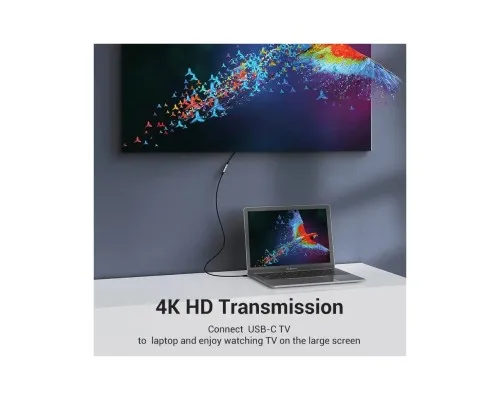 Дата кабель USB-C 3.1 M/F 1.0m 60W (20V/3A) 4K60HZ Thunderbolt 3 Vention (TABHF)