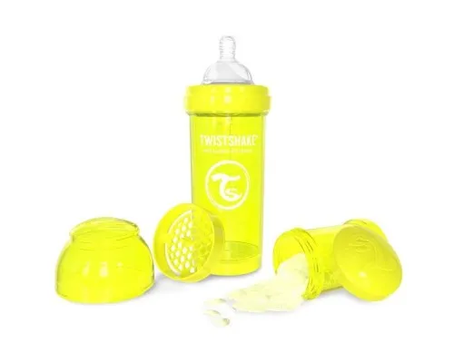 Пляшечка для годування Twistshake антиколькова 260 мл, жовта (24883)