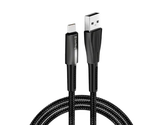 Дата кабель USB 2.0 AM to Type-C 1.0m zinc alloy + led black ColorWay (CW-CBUC035-BK)