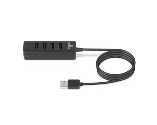 Концентратор REAL-EL HQ-174 USB-A 2.0 1.2m black (EL123110006)