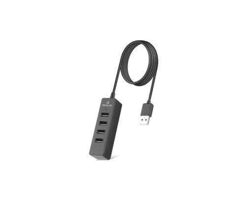 Концентратор REAL-EL HQ-174 USB-A 2.0 1.2m black (EL123110006)