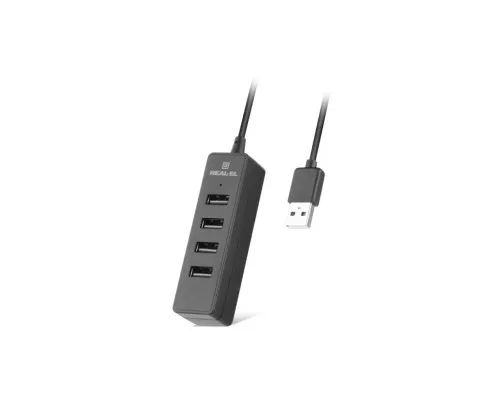 Концентратор REAL-EL HQ-174 USB-A 2.0 1.2m black (EL123110006)
