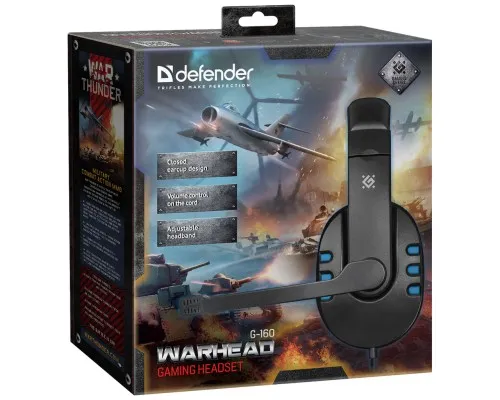 Наушники Defender Warhead G-160 Black-Blue (64118)