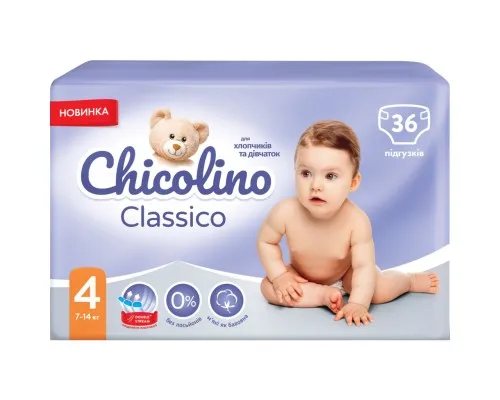 Підгузки Chicolino Medium Classico Розмір 4 (7-14 кг) 36 шт (4823098410805)