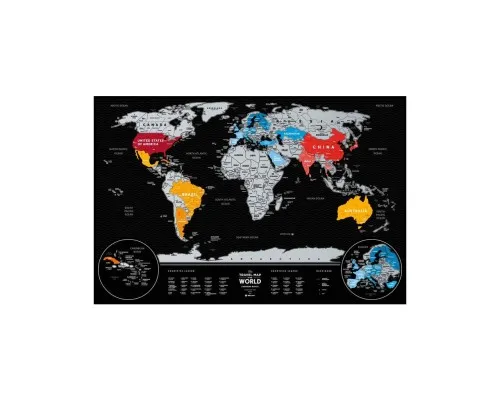 Скретч карта 1DEA.me Travel Map Weekend Black World (silver) (13073)