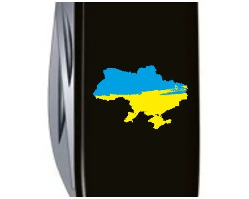 Нож Victorinox Huntsman Ukraine Black Карта України Жовто-Блакитна (1.3713.3_T1166u)
