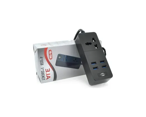 Мережевий фільтр живлення Voltronic TВ-Т05, 1роз, 4*USB Black (ТВ-Т06-Black)