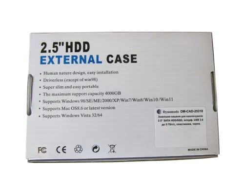 Кишеня зовнішня Dynamode 2.5 SATA HDD/SSD USB 3.0 Black (DM-CAD-25318)