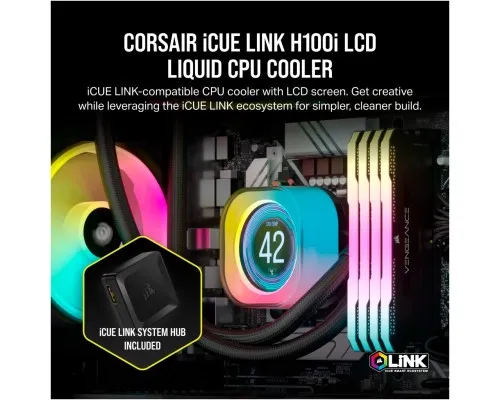 Система водяного охолодження Corsair iCUE Link H100i LCD RGB (CW-9061007-WW)