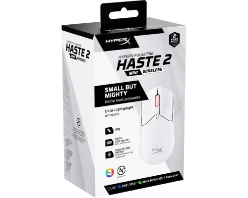Мышка HyperX Pulsefire Haste 2 Mini Wireless White (7D389AA)