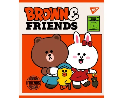 Тетрадь Yes А5 Line Friends 12 листов клетка (766795)