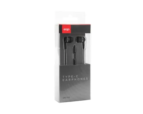 Навушники Ergo VM-735 Type-C Earphones Black (VM-735K)